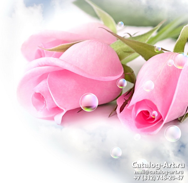 Натяжные потолки с фотопечатью - Розовые розы 61